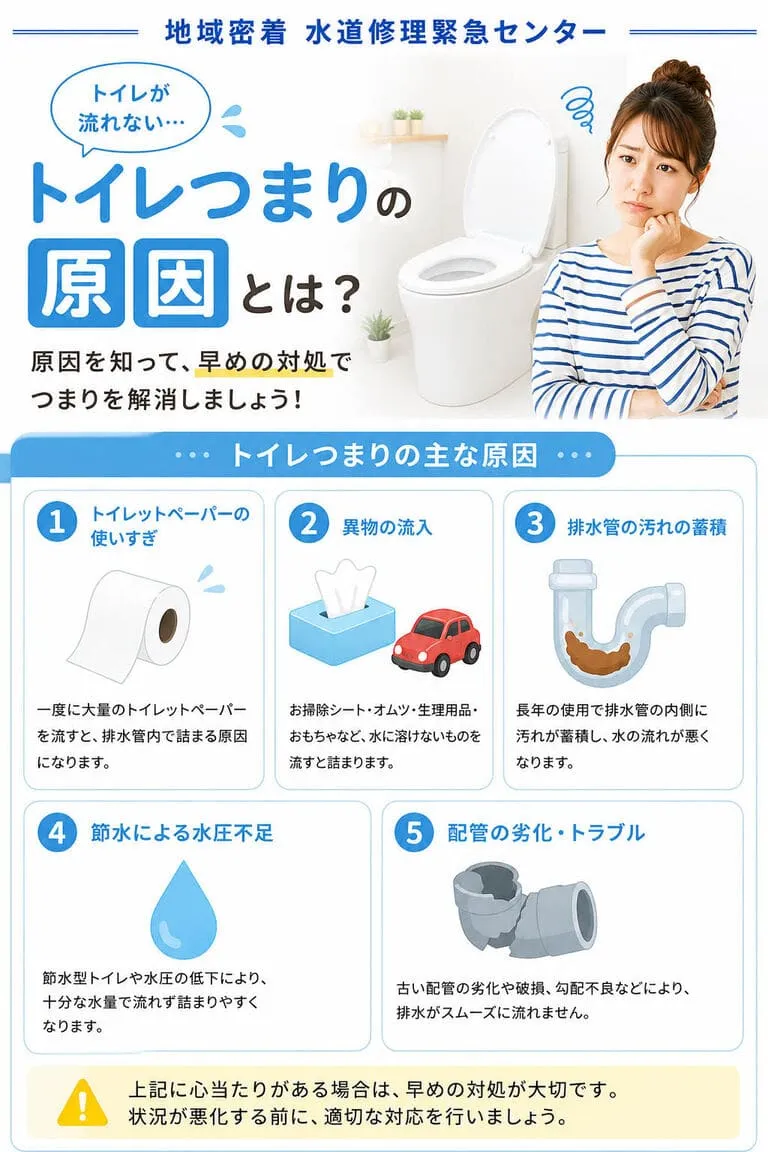 トイレつまりの原因とは？原因を知って正しく対処