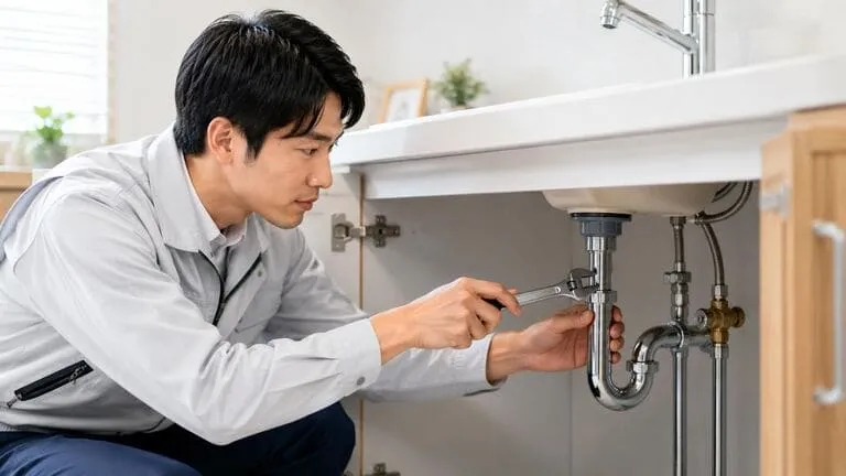 水道修理作業