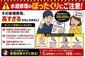 水道修理のぼったくり注意喚起