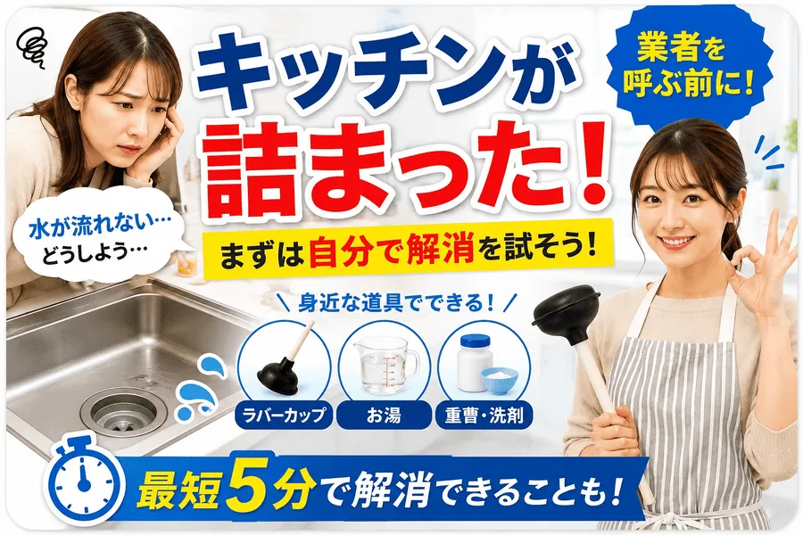 水道修理緊急センターがおすすめするキッチンつまりを自分で解消する方法