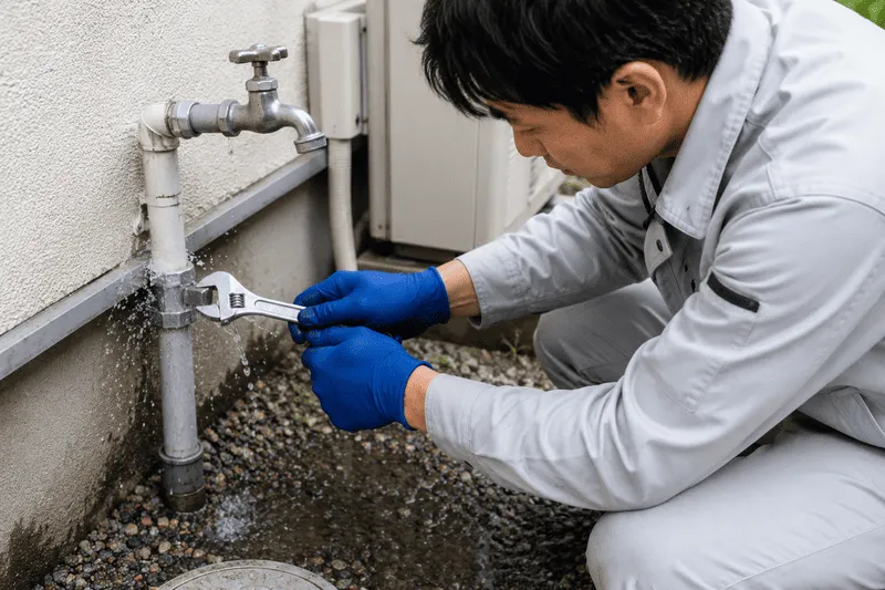 高石市の屋外配管の水漏れ修理費用