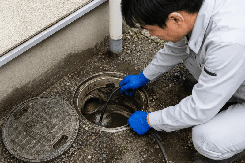 高石市の屋外排水管つまりの修理費用