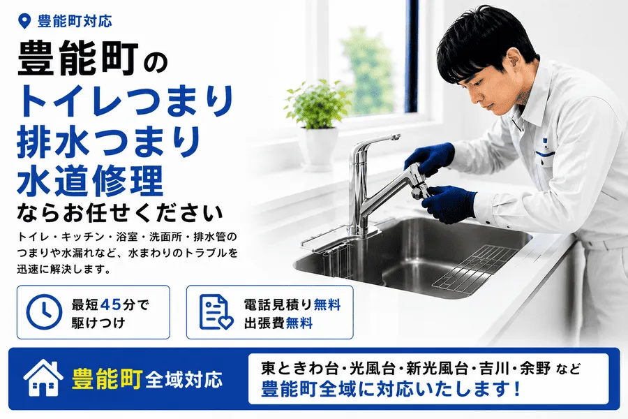 豊能町のトイレつまり・排水つまり・水道修理なら最短45分で対応する水道修理緊急センター