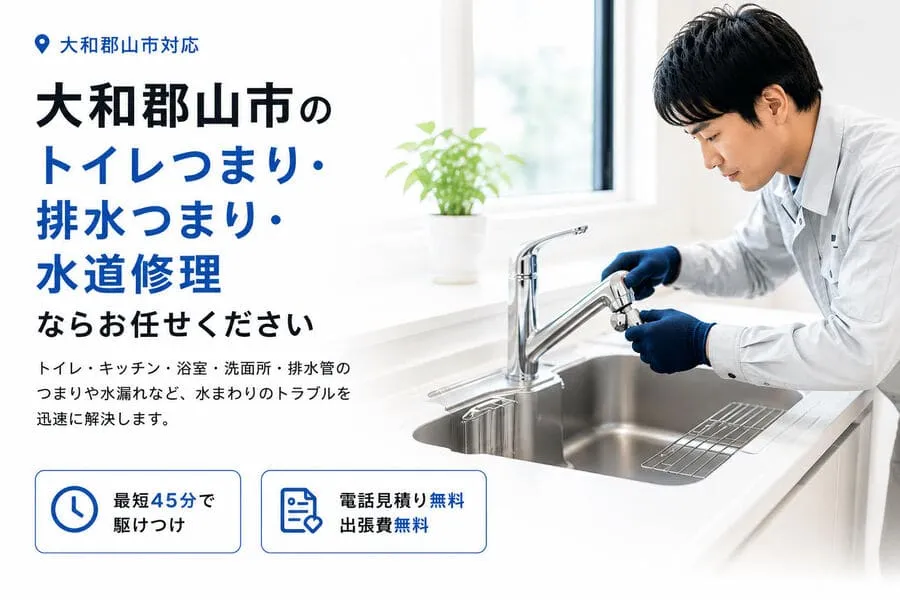 大和郡山市のトイレつまり・排水つまり・水道修理